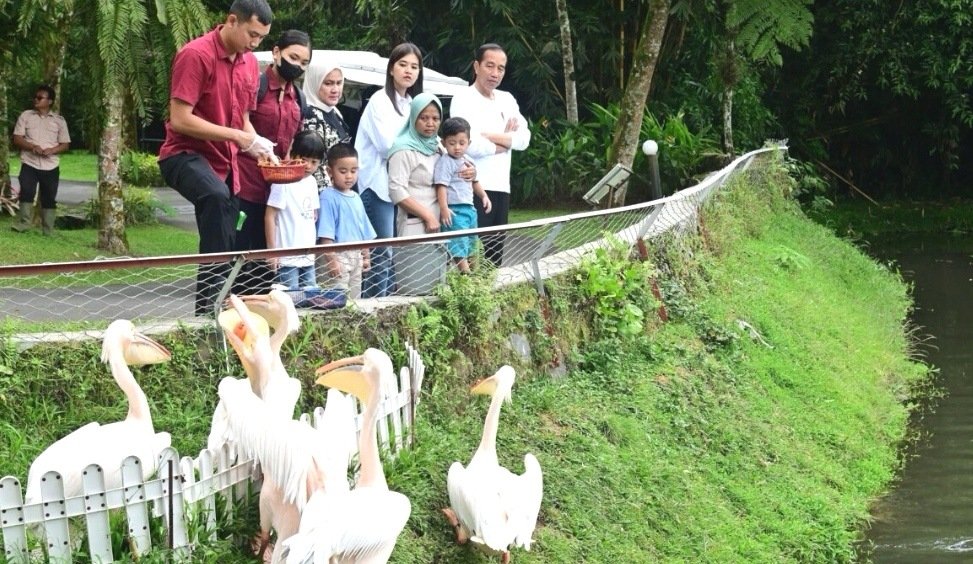 Lebaran di Sumut, Presiden Jokowi Ajak Cucu Wisata Satwa di Sibolangit